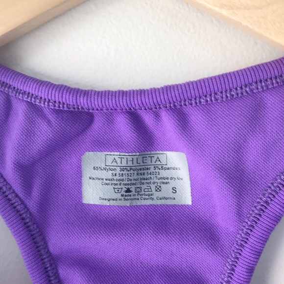 Athleta Neon Stripe Racerback Tank Top Purple Sm - Picture 3 of 6